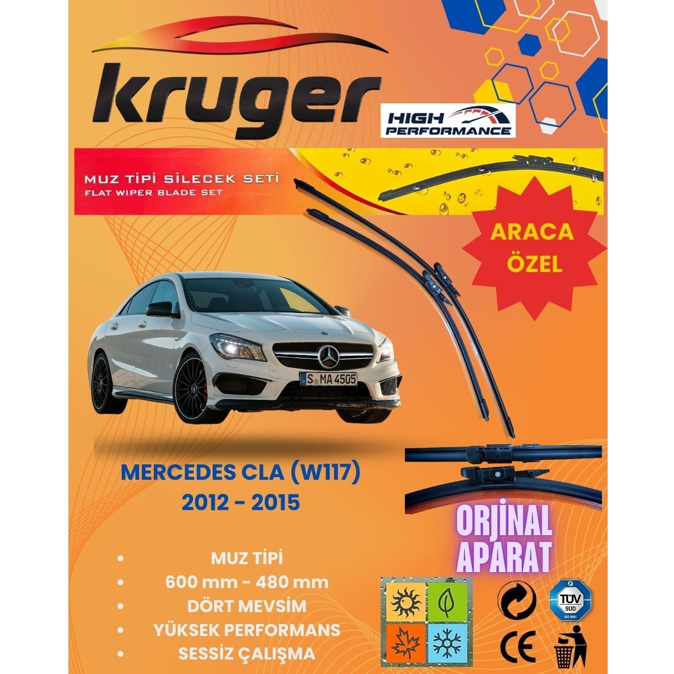 MERCEDES CLA (W117) (2012 - 2015) - KRUGER MUZ SİLECEK TAKIMI